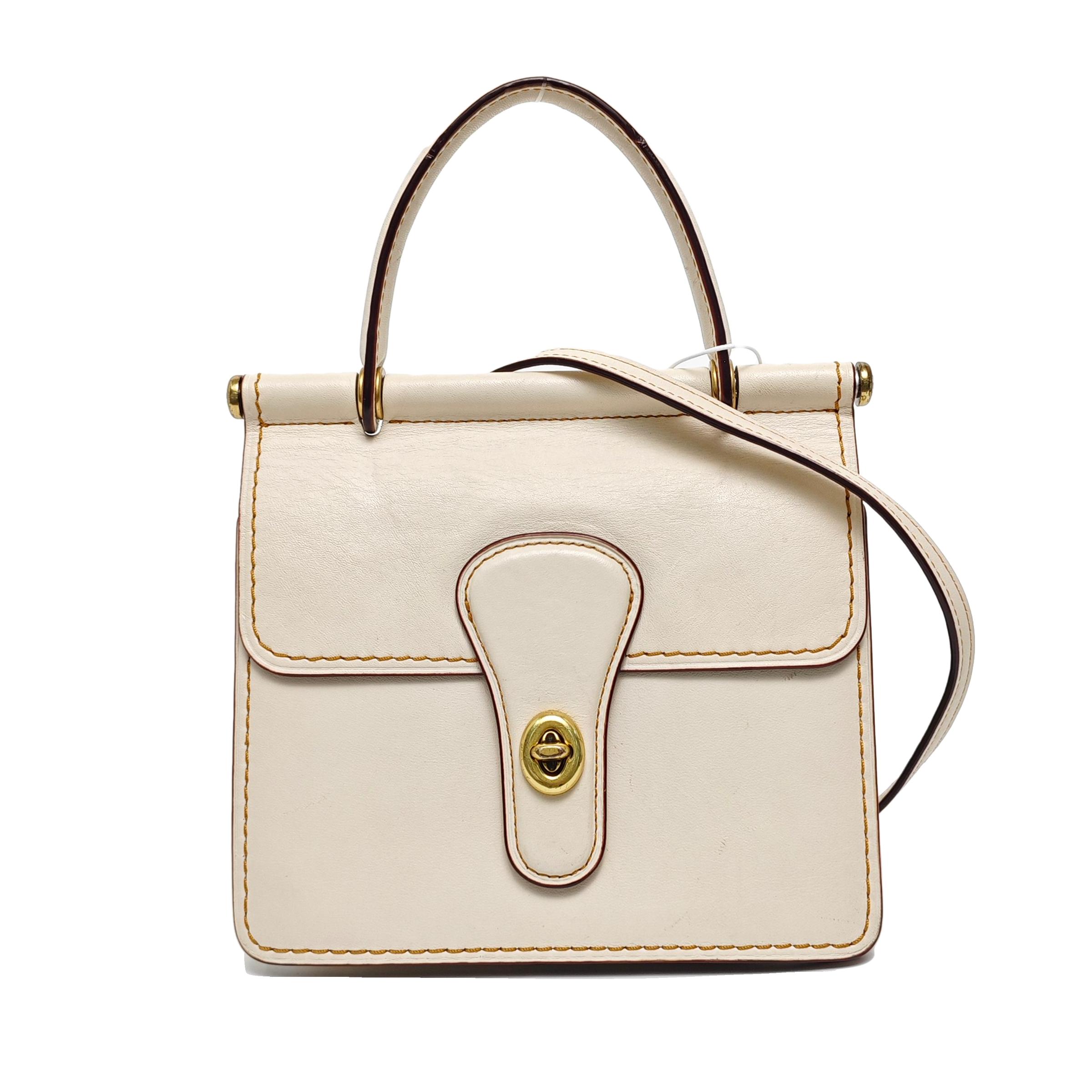[Pre-Owned] White Leather Handbag - Very Good #HBH3BN ONE SIZE