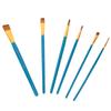 6pcs Wooden Handle Drawing Pen Nylon Hair Paint Brush Set Art Craft Watercolor Painting(Blue)