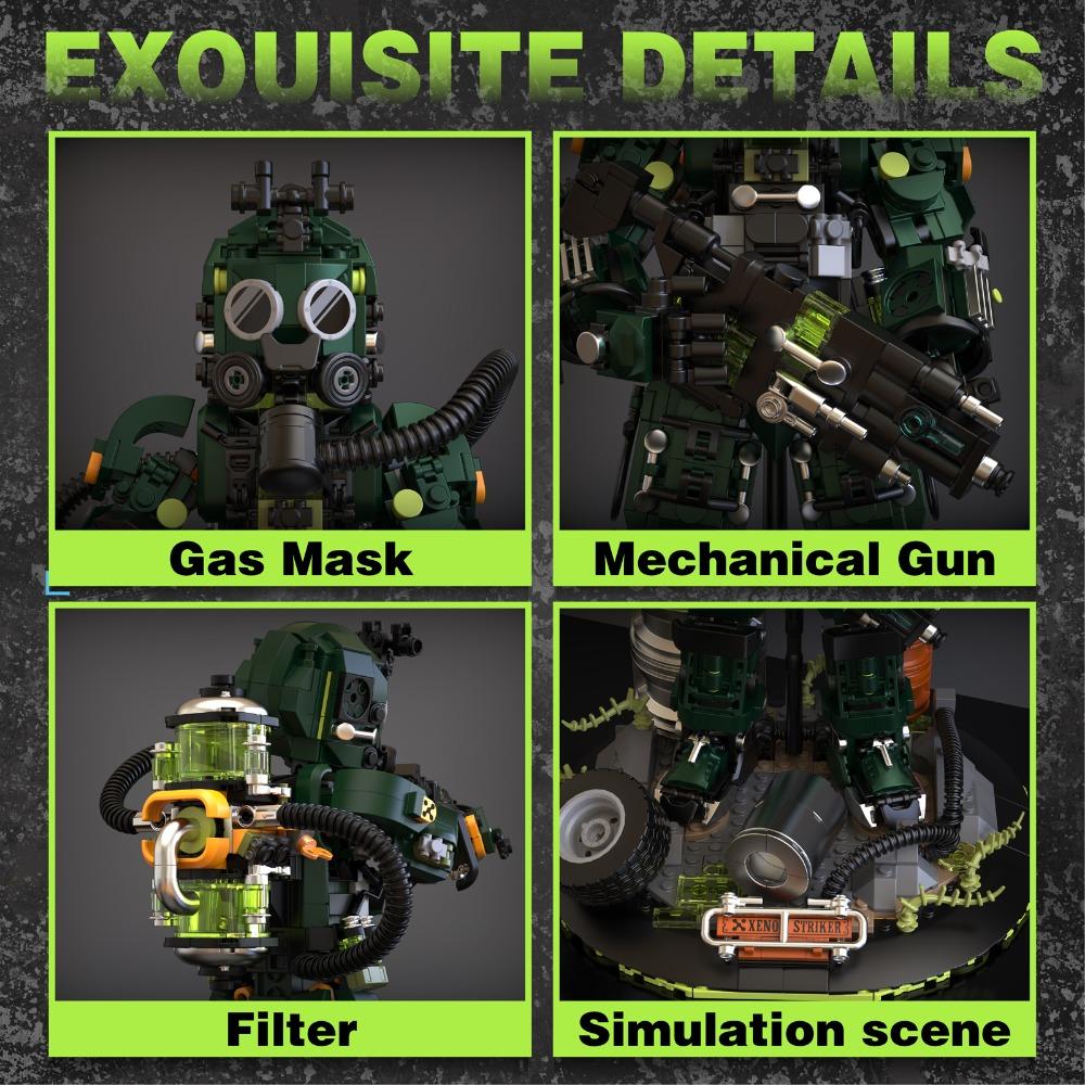 1271PCS City Mech Warrior Building Kit Futuristic Xeno Striker Model Assembled Toys for Desk Decor STEM Gift