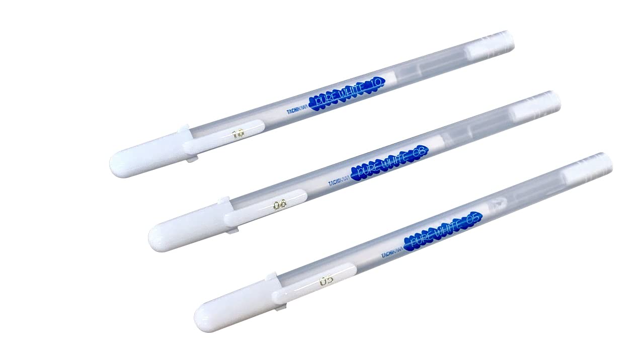 

Tachikawa Pin Manufacturing Tachikawa Pure Set of Co., Ltd. Water-Based Pen, White, 3, TPW-3S