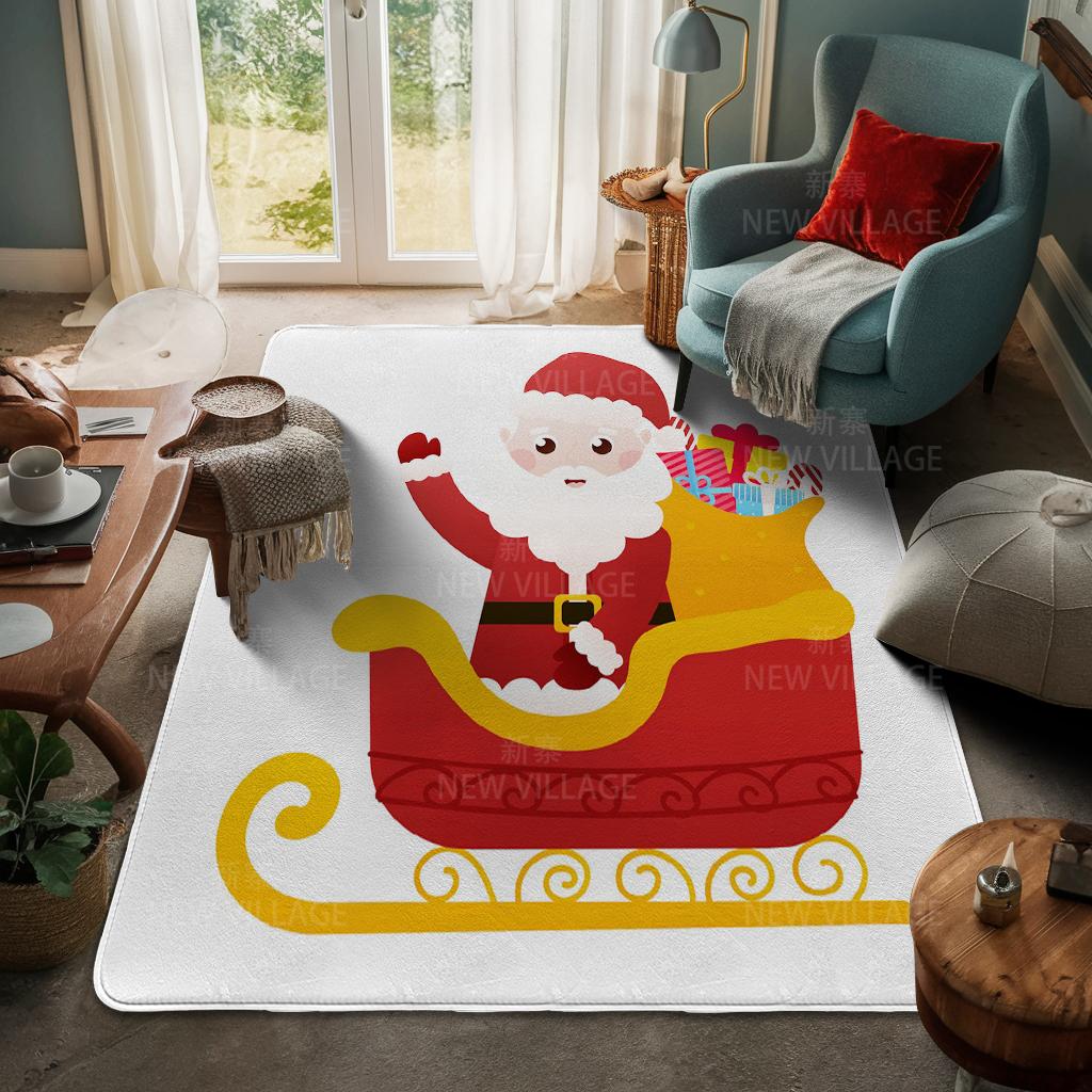 House Entrance Carpet Home Door Mat Living Room Bath Foot Bathroom Non-slip Water Absorption Rugs Bath Merry Christmas Winter