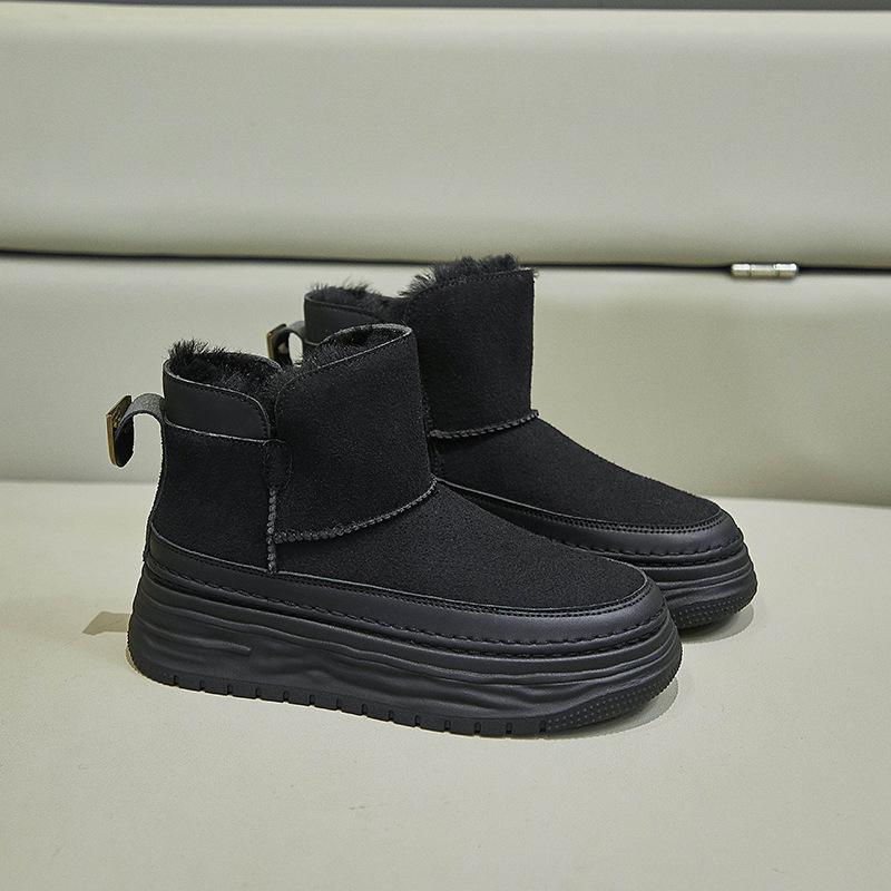 Fleece High-top Snow Boots for Women's Winter New Student Ins Korean Version of Warm Casual Platform Cotton Shoes 9010