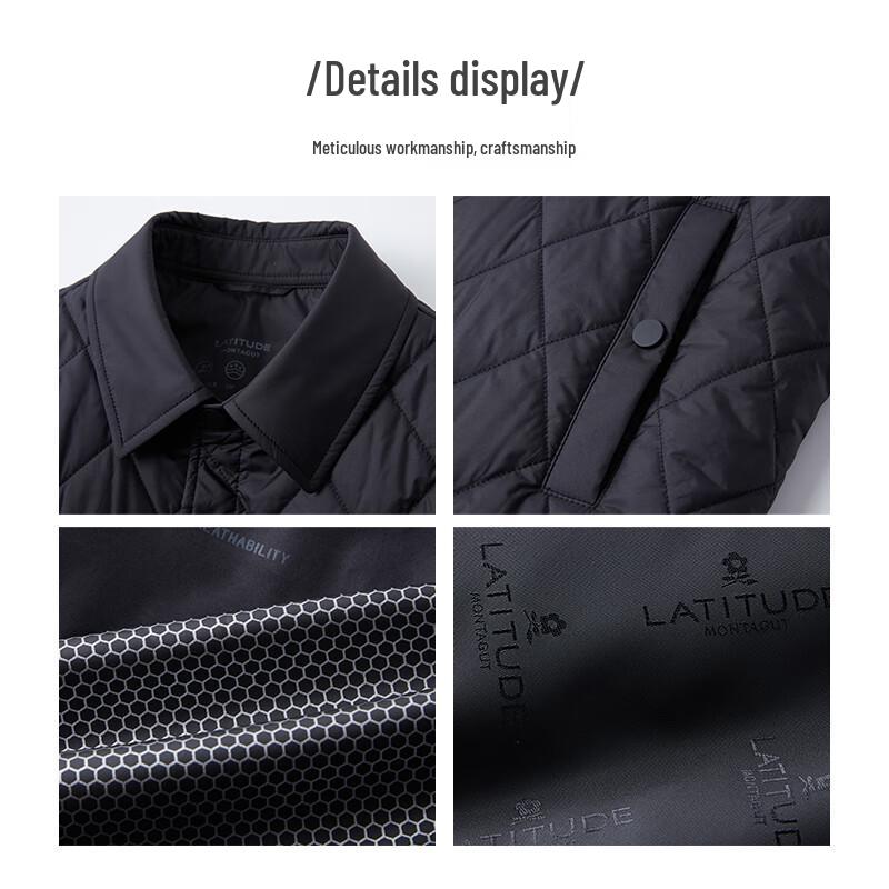 MONTAGUT Men's Lamb Wool Padded Diamond Quilted Jacket