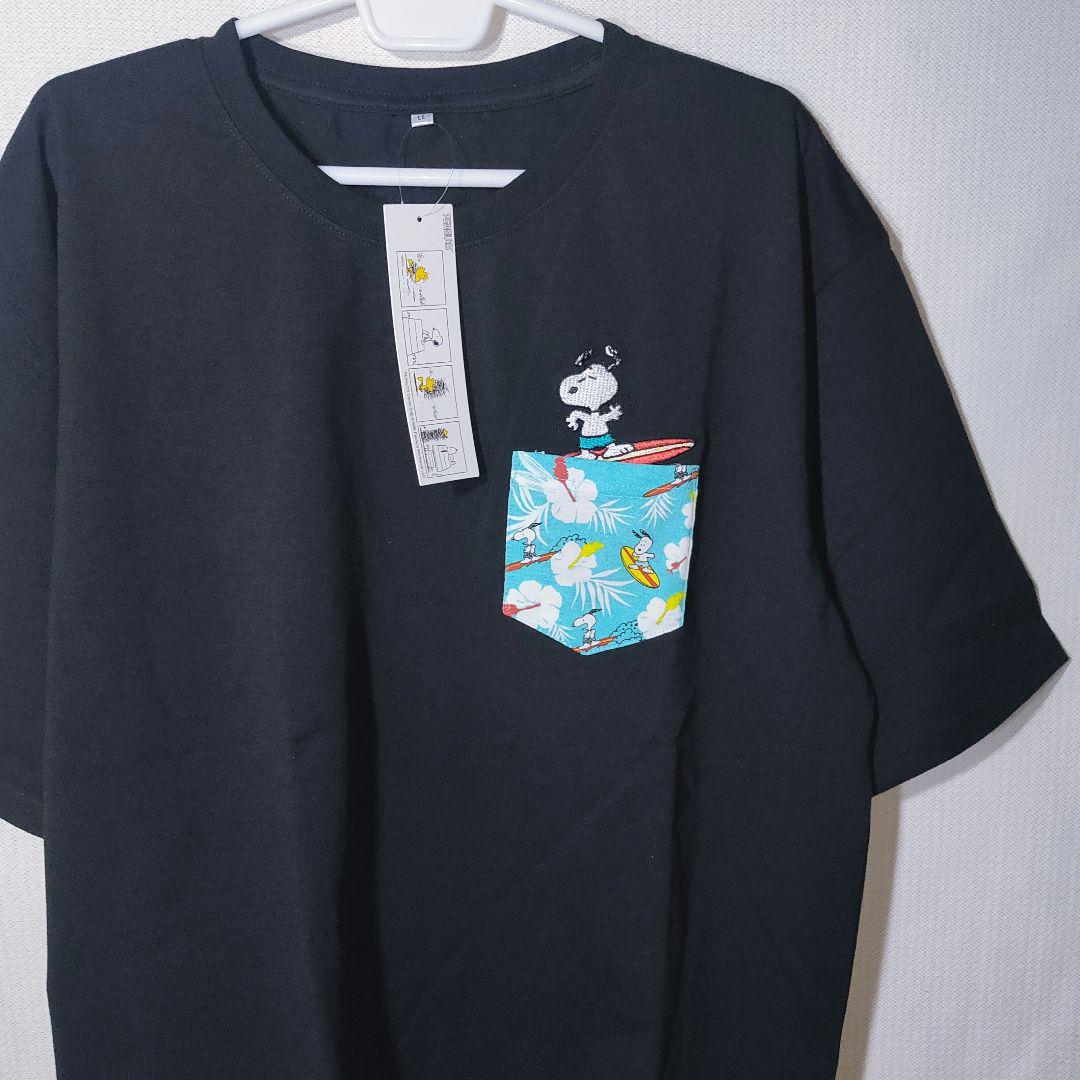 

[Б/У] Футболка XL Снупи Серфинг Peanuts Вышивка Карманная Футболка с Коротким Рукавом