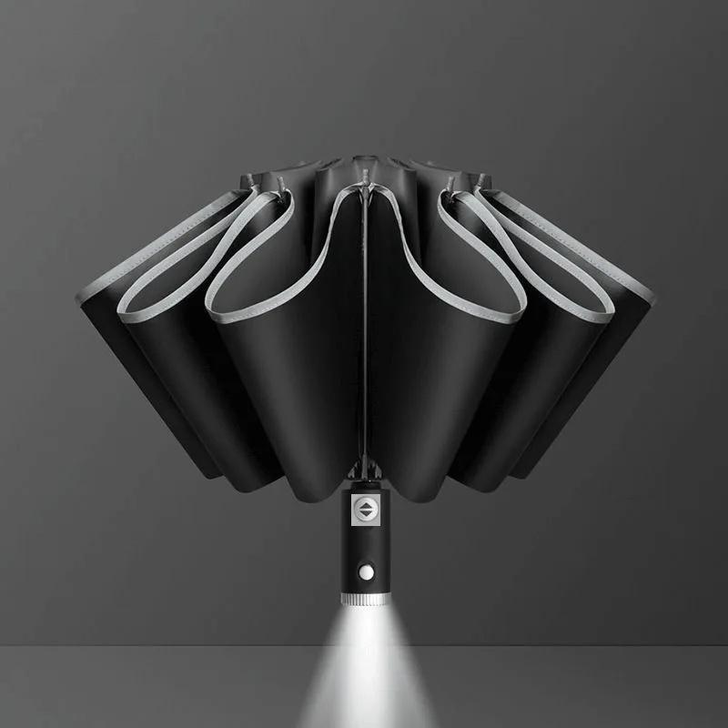 Automatic Adjustable LED Umbrella Anti-Uv Super Large Outdoor Car Rain Umbrella Business Sunny And Rainy Umbrella Wholesale