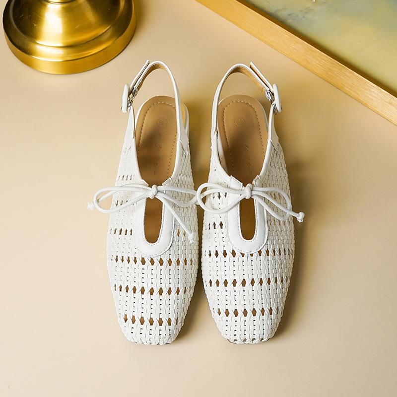 New Women Shoes Fashion Sandals Leather Knit Casual Slides Street Pumps