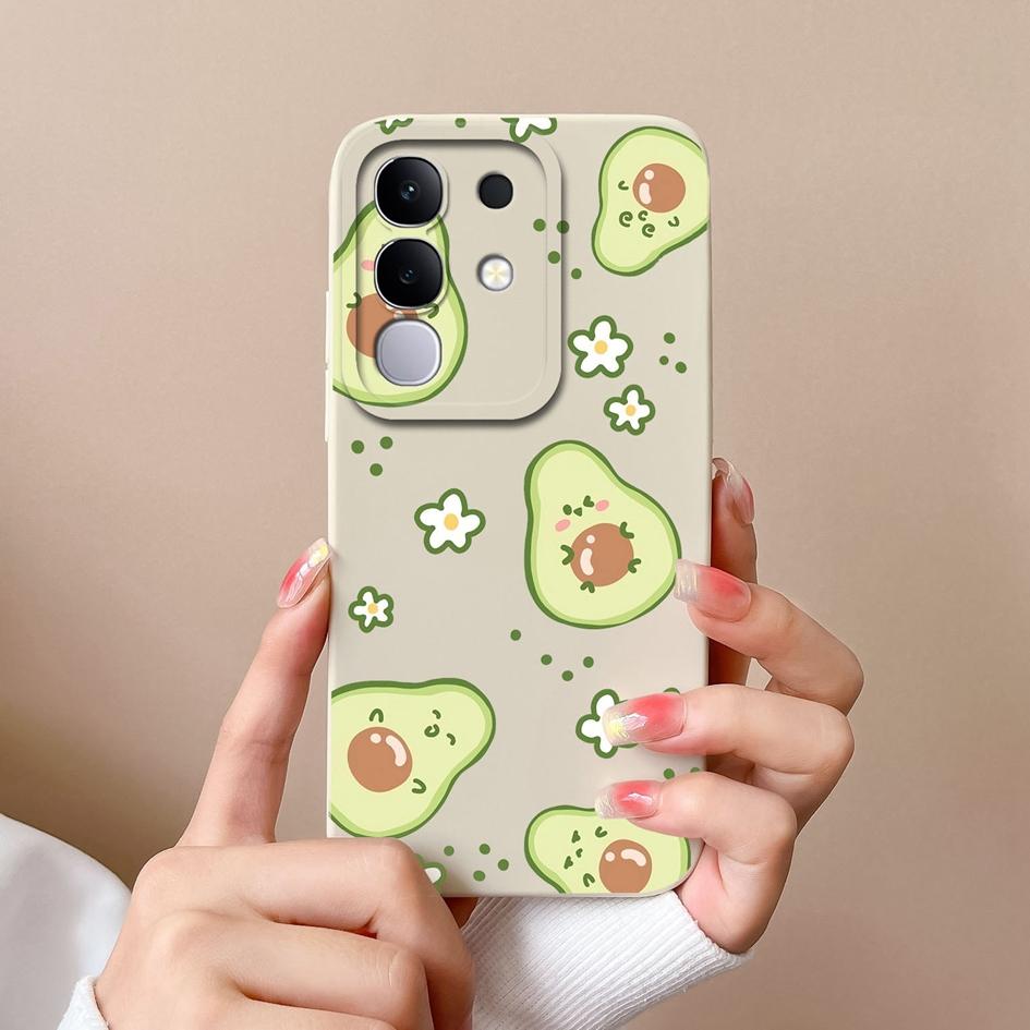 

Чехол для Vivo S19 Pro V30 V40e V50 V40 Lite(ИДН) Y04 T4x Y29 Y29S Y39 Y19S iQOO Z9s Красивый цветочный узор авокадо Мягкий силиконовый чехол для Vivo Capa Vivo V50 Lite 5G