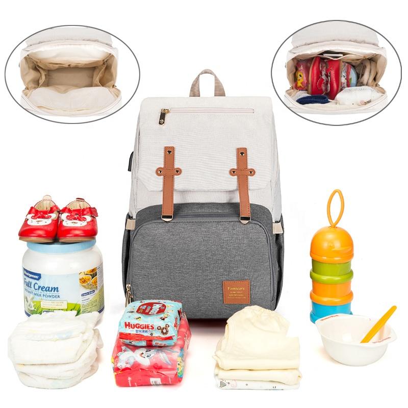 Diaper Backpack Baby Stroller Bag Mummy Daddy Waterproof Oxford Handbag Nursing Nappy Kits Maternity Packs USB Warmer Holder