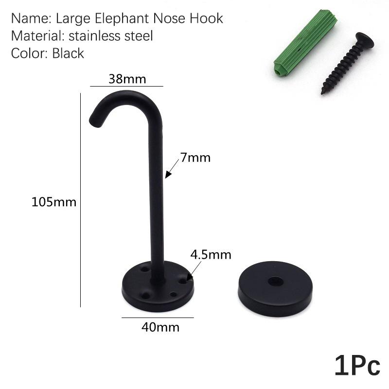 4Pcs Black Stainless Steel Top Hook Wall Bag Ceiling Fan Lamp Roof Fan U-Shaped Hooks