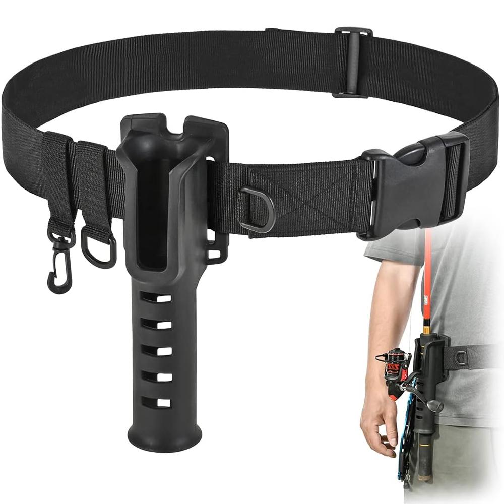 Adjustable Nylon Wading Belt With Rod Holder Waist Support For Fly Fishing Kayak Surf Casting Fishing Gear