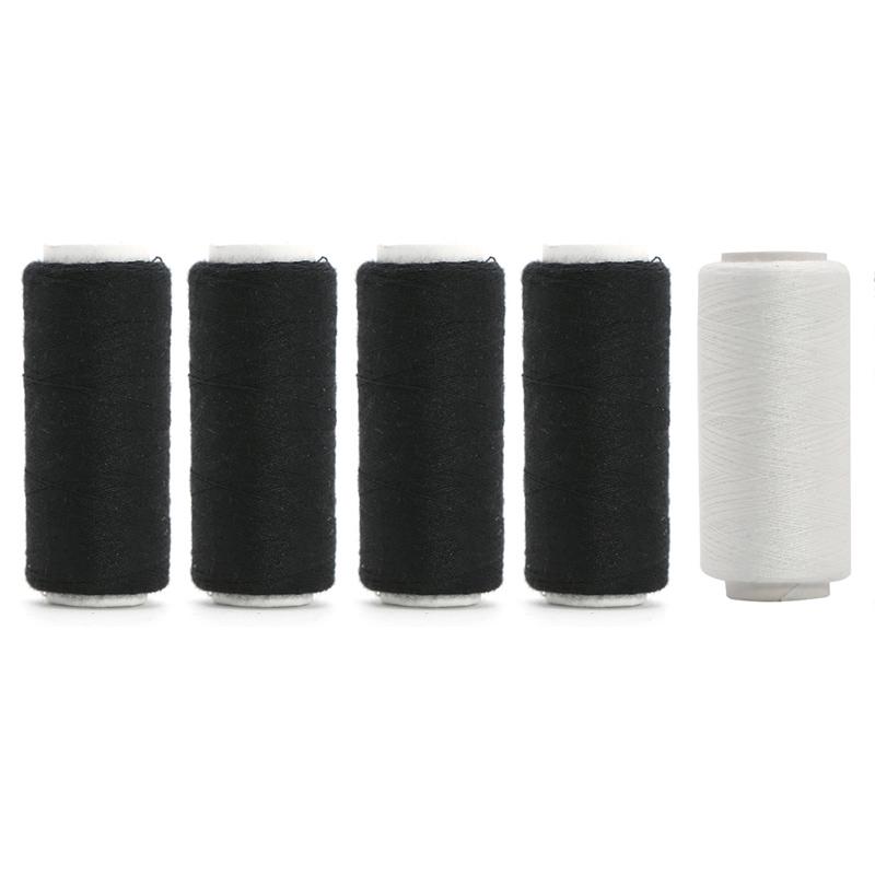 402 Polyester Black & White Sewing Thread Set: Small Roll for Machine & Hand Sewing, Needle & Thread for Household & Clothes Use.