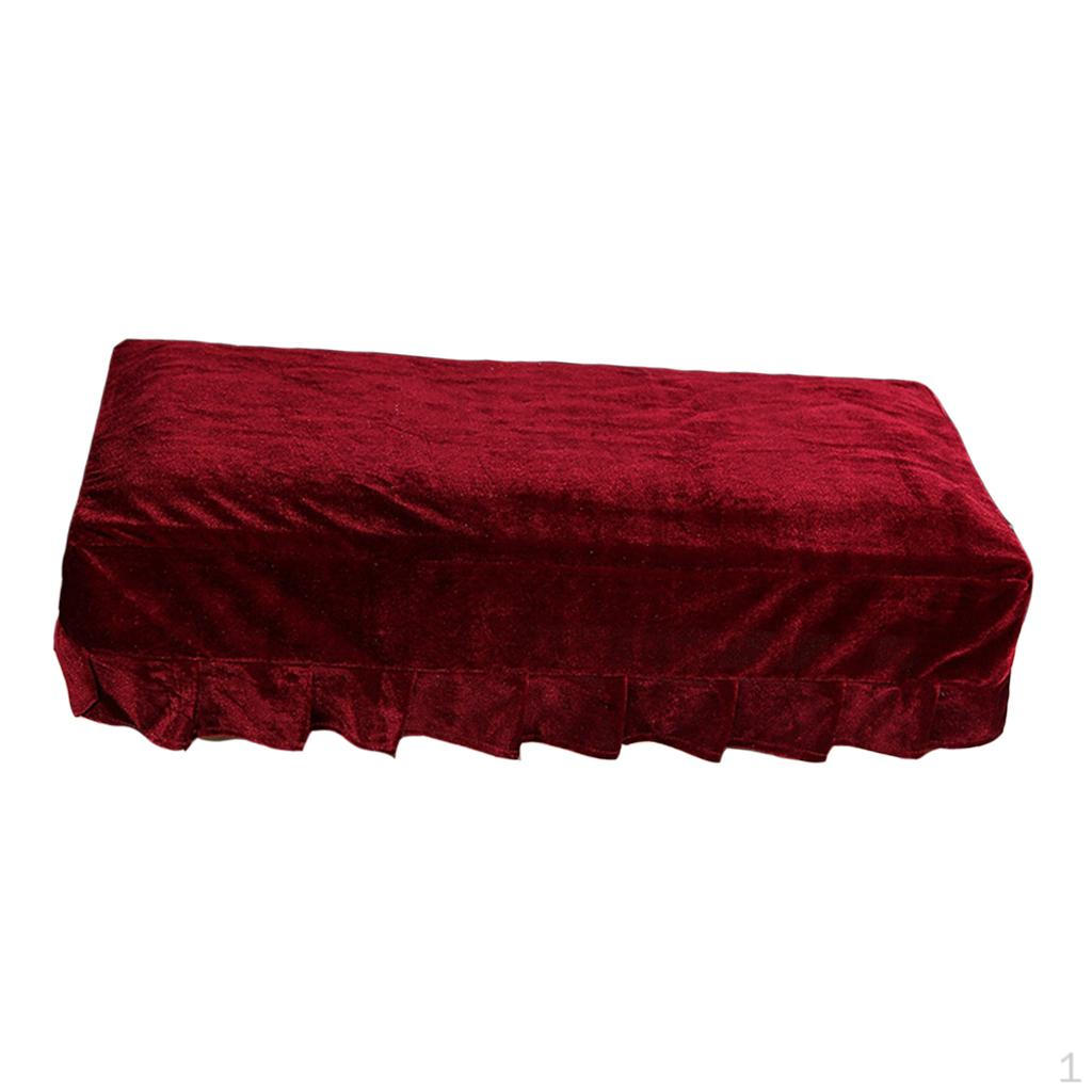 

1-Seater / Premium Pleuche Piano Stool Cover Sleeve with Macrame Decorated VARIOUS COLORS Red 1-Seater