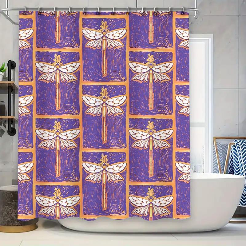 

Bathroom Shower Curtain Floral Vintage Waterproof Washable Fabric Decor Sets For Spa W60H190(CM)-1 Pcs