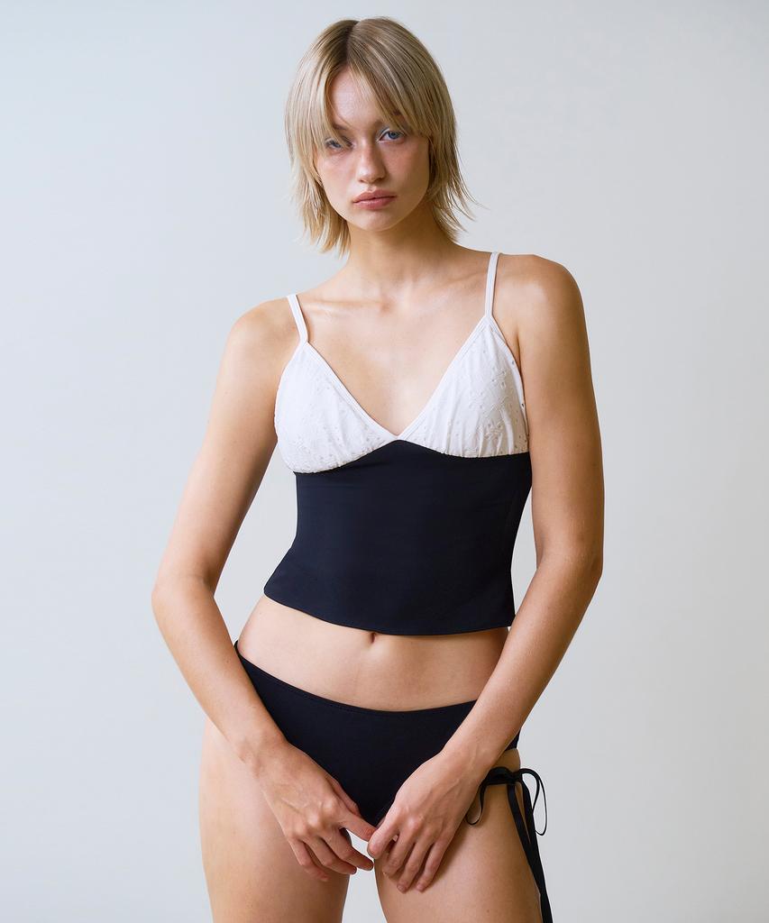 VINAJ Lace Triangle Half-Top Bikini Bra (Black)