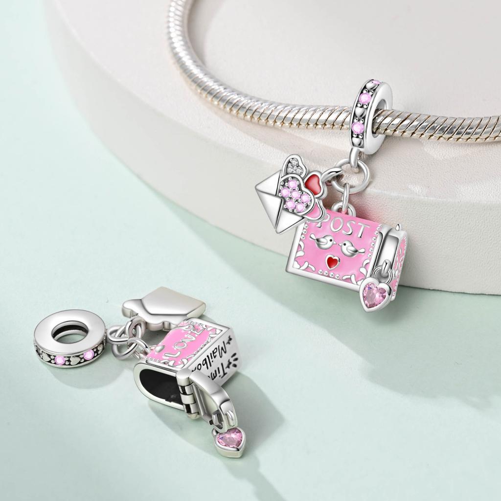 925 Silver Charms DIY Bracelet Beads Travel Camera Mailbox Heart Flower Graduation Gift for Women Fine Jewelry