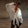 2026 New V-neck Chiffon Blouse Sexy Sheer Beach Cover-up Long Sleeve Sexy Hot Girl Top
