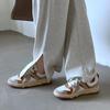 Cow Suede Spring Sneakers Platform Mixed Color Lace Up Rivets Women Casual Shoes