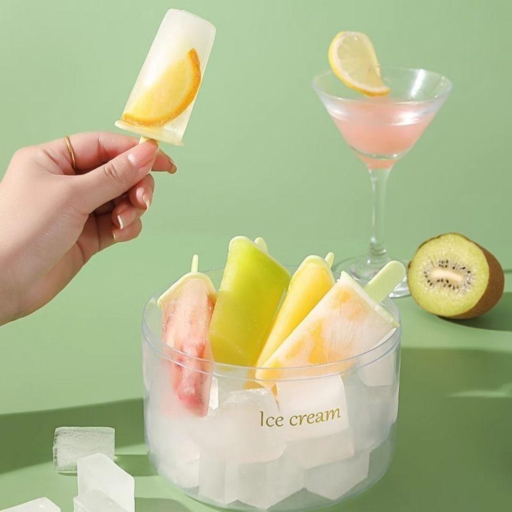Homemade Ice Pops Mold Clear Base Ice Cube Tray Durable Ice Cream Makers  For Home