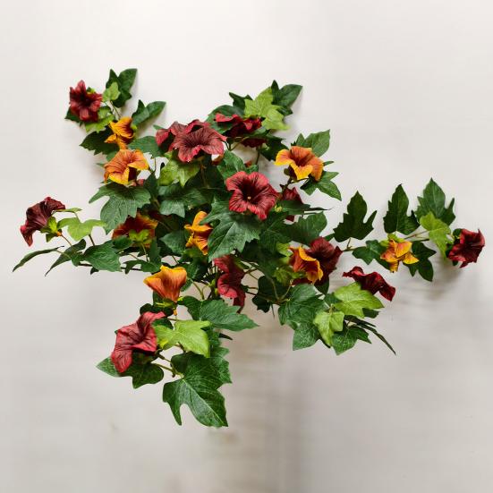 1/2Pcs Artificial Flower with Leaves 12 Fork UV Resistant Fake Plastic Flower Home Table Centerpiece Indoor Outdoor Faux Bloom Decoration