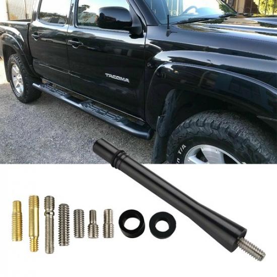 4" Black Short Rubber Mast Antenna AM/FM For W/ TOYOTA TACOMA 1995-2016 Screws S