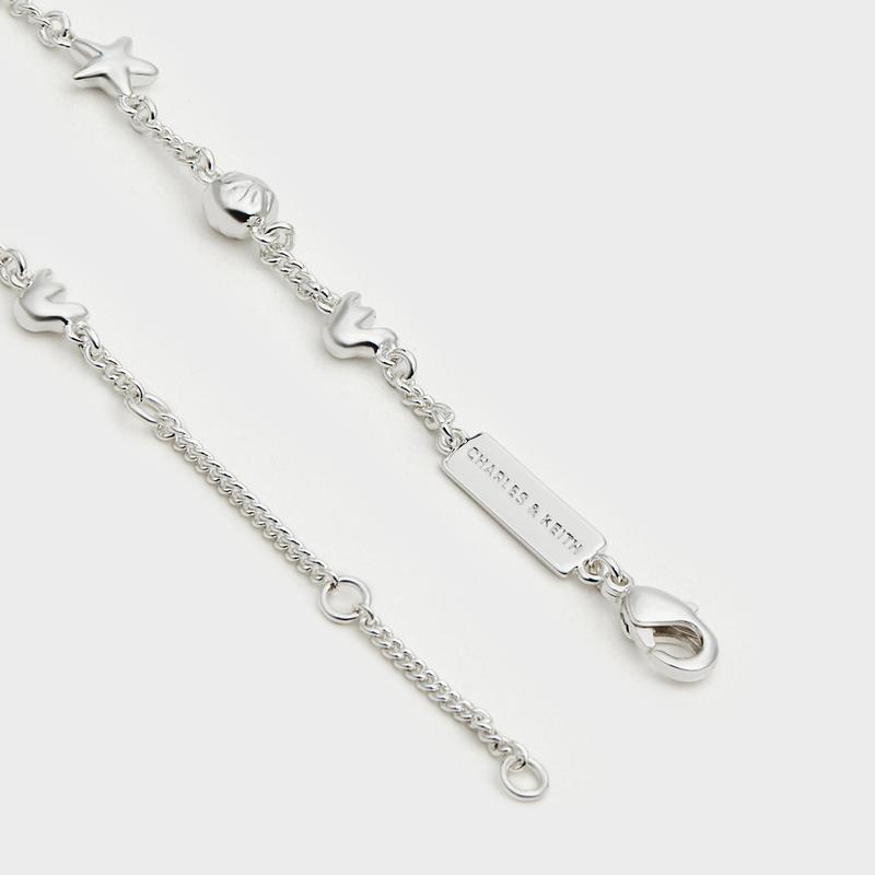 CHARLES&KEITH Small ck fashionable summer vacation style spring high-looking popular versatile shell starfish brass bracelet CK5-12120434-Silver R