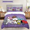 Bt Friends Together Heart Three-piece Set (1 * Duvet Cover + 2 * Pillowcase, Without Core) 2D Flat Duvet Cover and Pillowcase Bedding Set