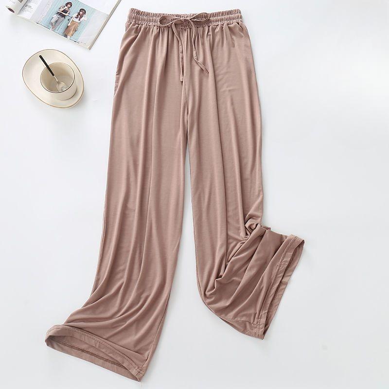 Modal Wijde Broek Dames Lente Zomer en Herfst Los Vallend Casual Vloervegende Broek Hoge Taille Rechte Broek Dans Oefenbroek