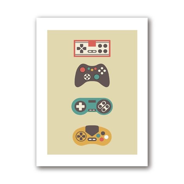 Gaming Room Wall Art Print Canvas Painting Gamer Gift Video Game Vintage Poster Gamepad Controller Picture Boys Kids Room Decor No Frame