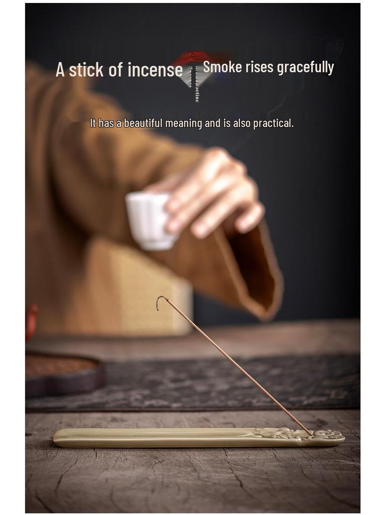 Modern Ceramic Incense Holder for Agarwood & Sandalwood - Indoor Zen Ornament for Incense Sticks.