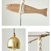 Handmade Wood Fish Door Bell Lightweight Hand Carved Fish Wall Decoration Lucky Rustic Fish Door Chimes Housewarming Gift