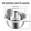 1pc Cooker Inner Pot Large Capacity Rice Cooker  Stainless Steel Round Cake Baking Pot Rice Cooking 3L/2L