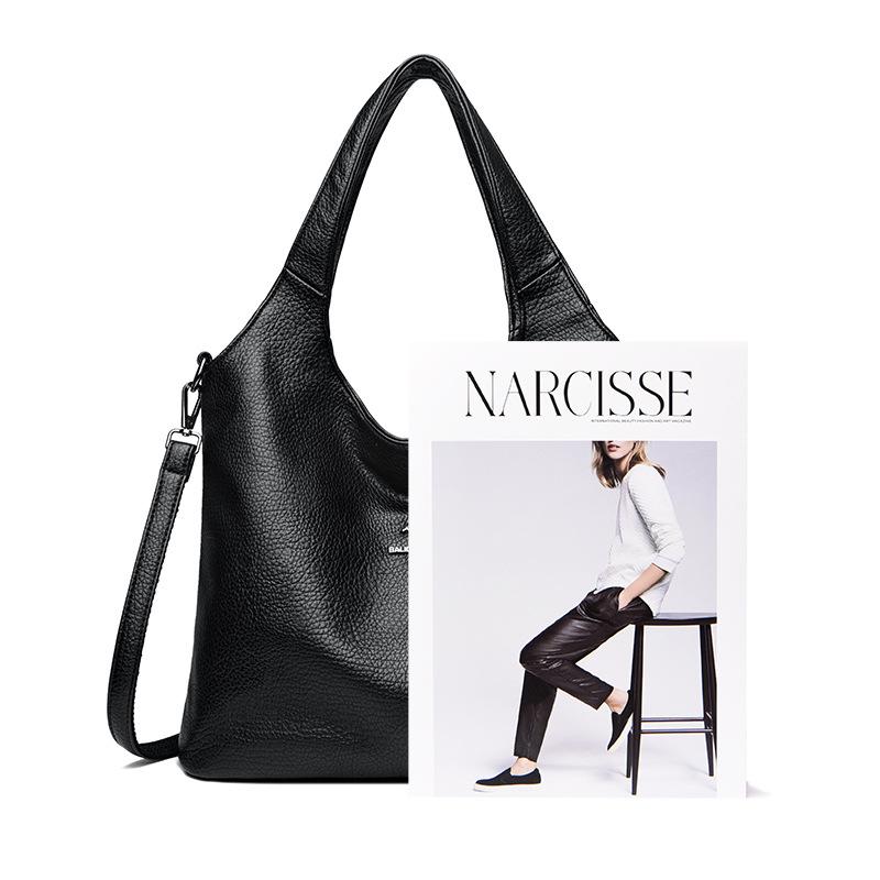 Wind Women's Bag Armpit Bag 2025 New Fashion Solid Color PU Handbag Retro Mother Bag Crossbody Shoulder Bag