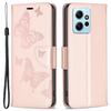 Wallet Stand Case for Xiaomi Redmi Note 12 4G Butterfly Imprinted Leather Phone Cover with Strap