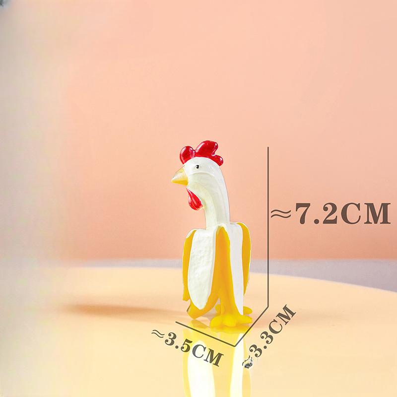Mignon Amusant Drôle et Créatif Canard Banane Poulet Banane Décoration de Maison Dessin Animé Décoration d'Ambiance de Bureau, Cadeau d'Anniversaire beige