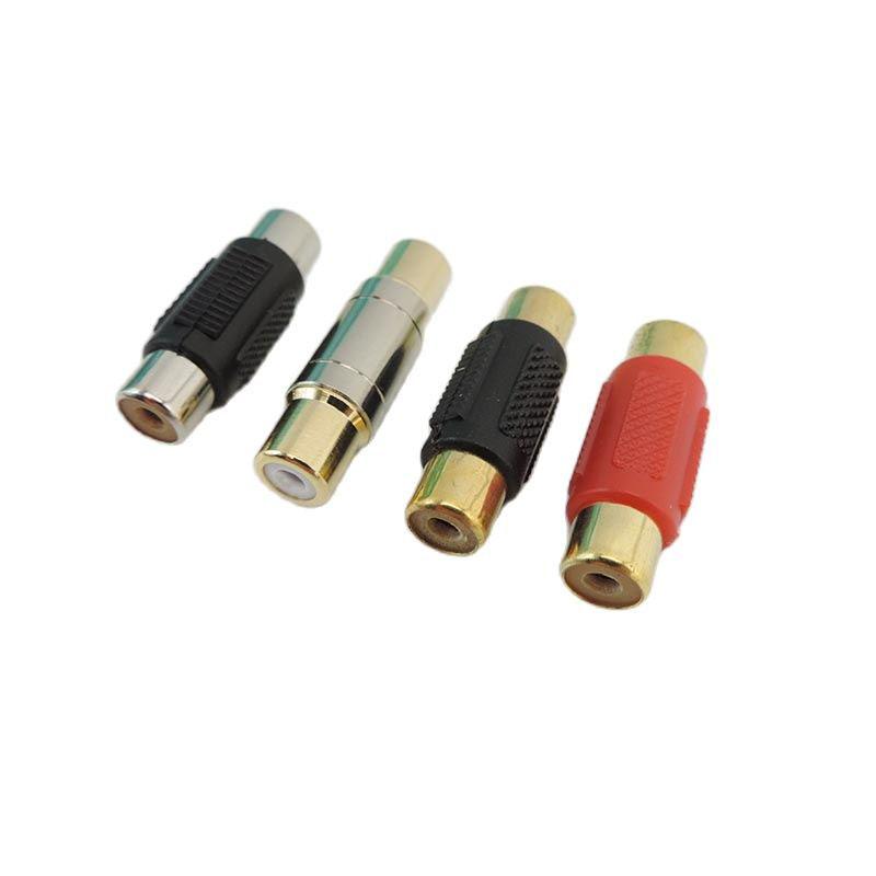 RCA Female To Female F/F Joiner Couplers AV Audio Video Adapter Copper Cable Connector Jack Plug Gold Plated Speaker 3types