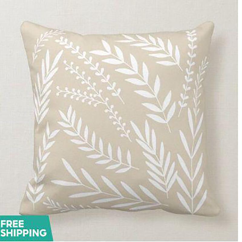 

Бежевый чехол для подушки 18X18 дюймов для дивана, квадратный чехол для подушки, кровать, элегантный дизайн, домашний декор 45*45cm