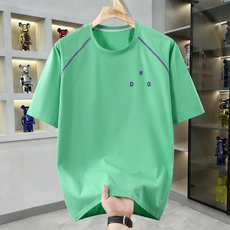 Men's Plus Size Letter Print Short Sleeve T-Shirt, Casual Loose Crew Neck Summer Tee (4XL-10XL)