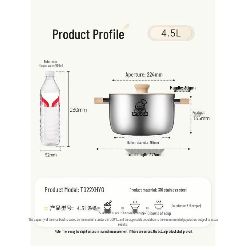 COOKER KING 22 см Многофункциональный горшок из нержавеющей стали 316L