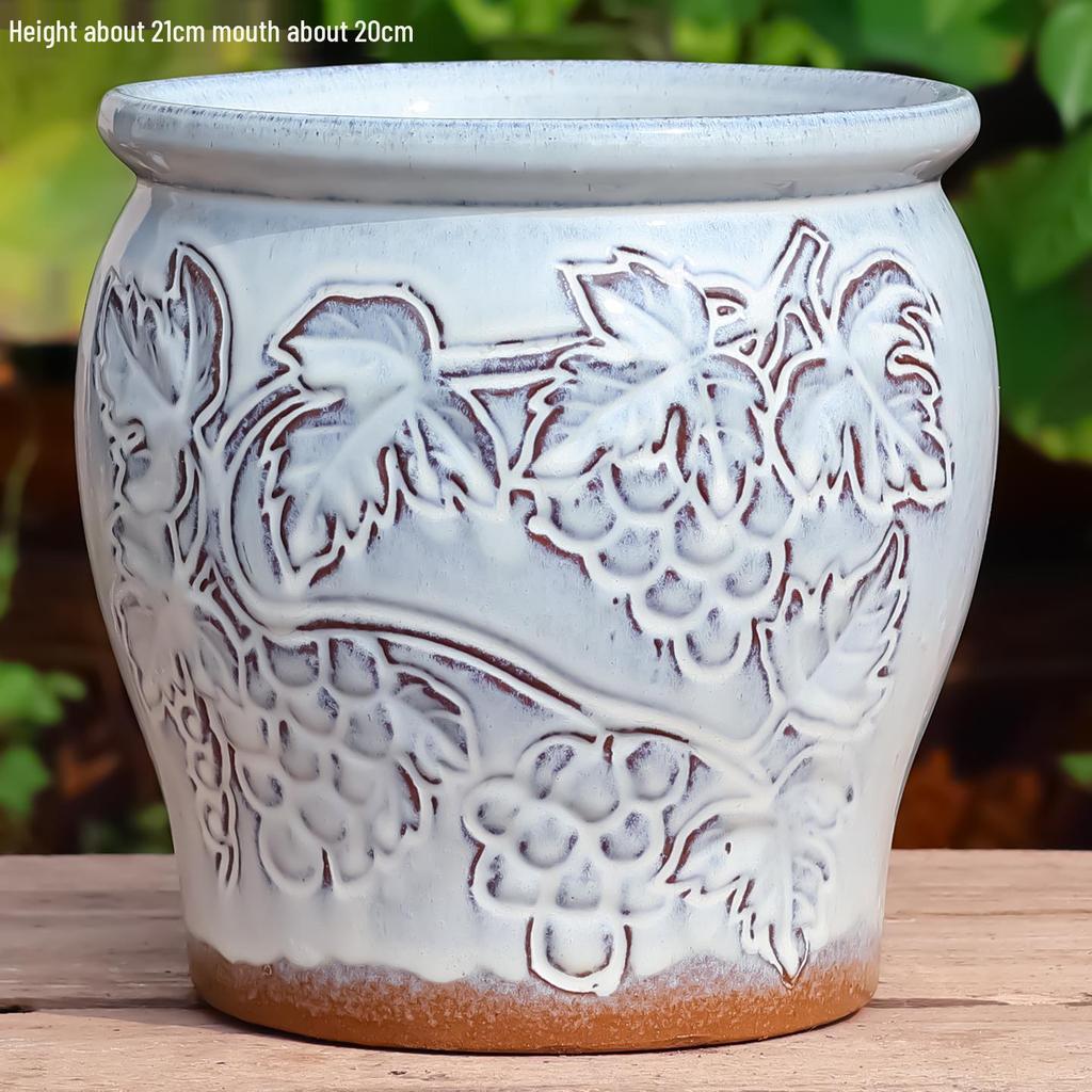 Handmade Terracotta Succulent Pot, Large Square with Gloss Glaze and Breathable Design.