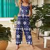 Women's Jumpsuit Halloween Print Casual Loose Vintage Shoulder Strap Cotton Linen