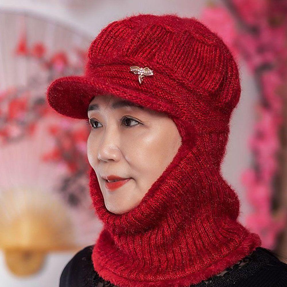 

Thicken Women Knitted Hat Keep Warm Pompoms Hat Casual Scarf Hat Sets MOM рожевий