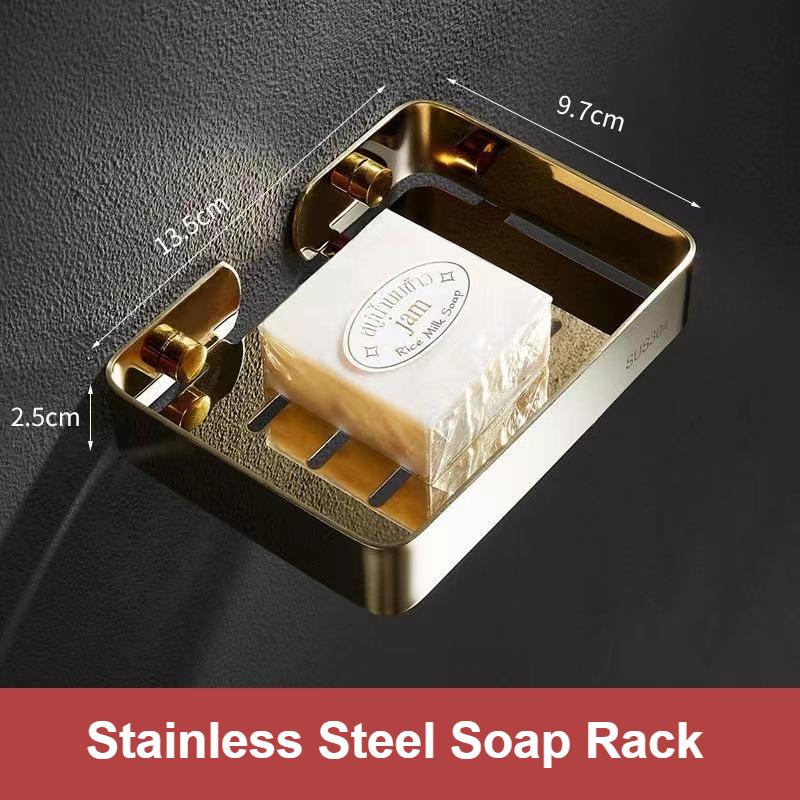 

Household Bathroom 304 Stainless Steel Drain Soap Dish Bathroom Shelf Soap Basket Toilet Wall Mount Storage Soap Holder