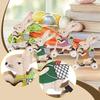 Easter Tiered Tray Decor Table Decoration Wood Craft Bunny for Tabletop Shelf Office