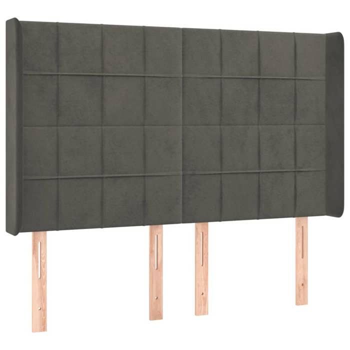 VidaXL LED Headboard Bedroom Furniture Double Bed Accessory Head of Bed Frame Interior Dark Grey 3124097
