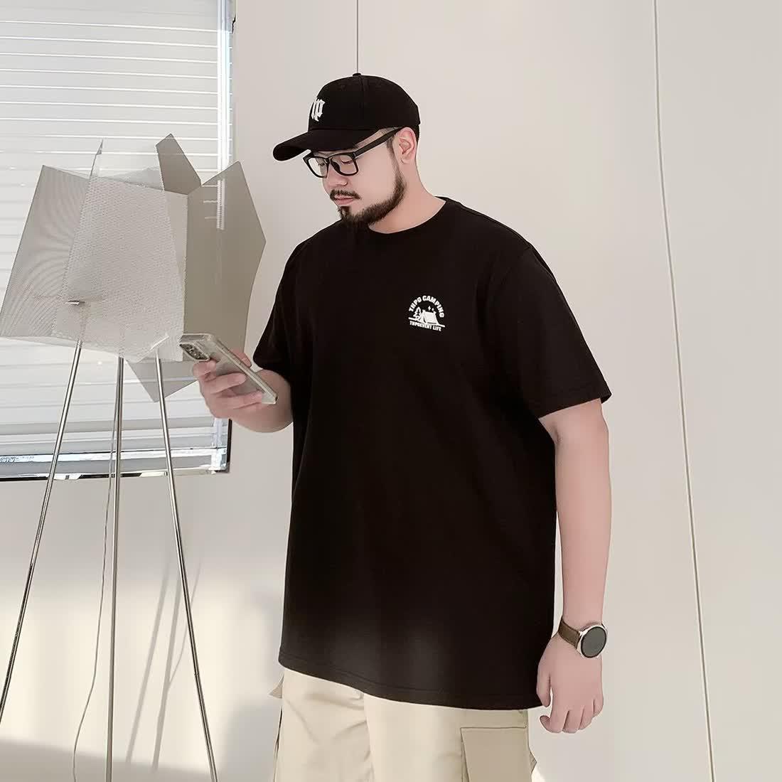 

Принтованный Тяжелый Мягкий Спортивный Повседневный Пеплум Стрейч Приталенный Не Мнущийся Свободный Мужской Модный Топ с Коротким Рукавом Удобная Футболка 7XL чёрный