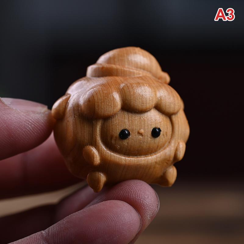 2027 Year of the Sheep Artistic Wooden Figurine for New Year Decorations