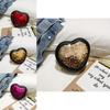 Stylish Heart Shaped Crossbody Bag For Children With Shimmering Reversible Sequins