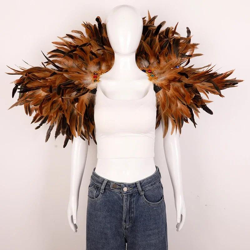 Carnival Costume Decorative Accessories Luxury Feather Shawl Party Cosplay Scarf Fashion Show Runway Performance Elegant Apparel