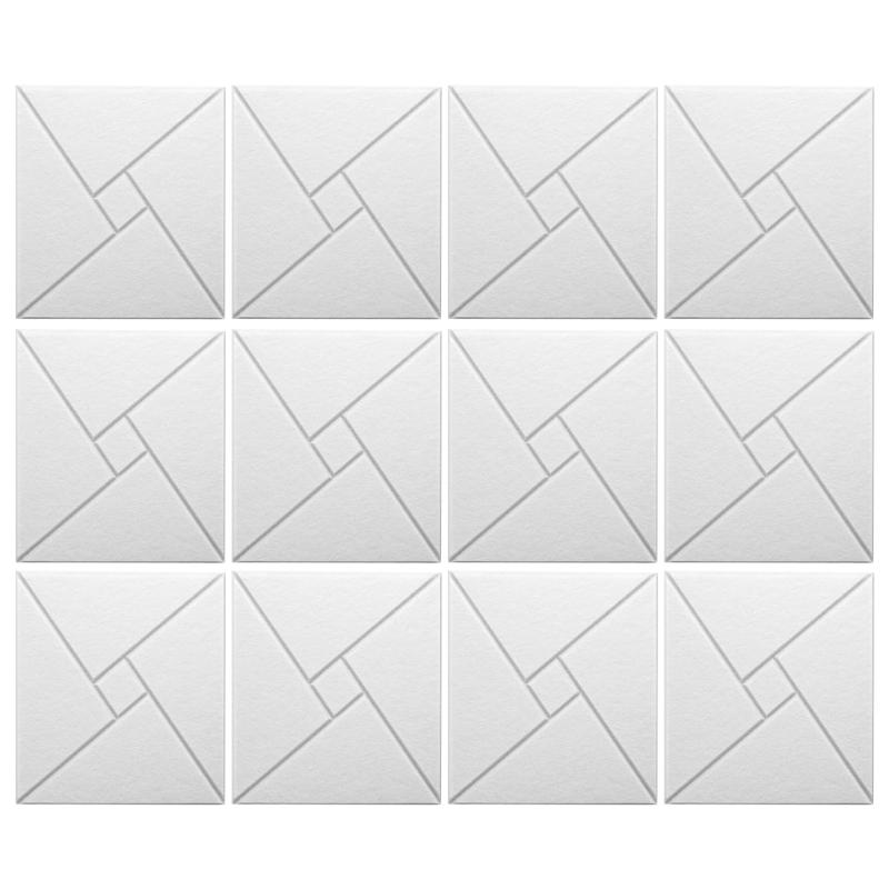 12 Pieces Acoustics Foam Wall Tiles Soundproof Foam Panel Square Wall Panels Perfect for Quiet Study Spaces and Library