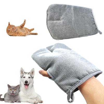 Fellpflege-Handschuhe für Haustiere, doppelseitige Massagehandschuhe zur Entfernung statischer Elektrizität, Tierhaar-Enthaarungshandschuh für Katzen, Hunde, Kaninchen